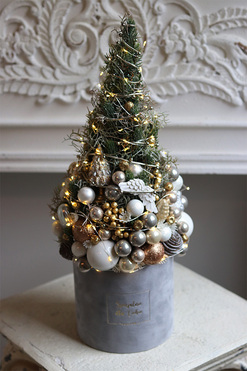 Christmas Tree, świąteczny flowerbox LED, wys.50cm