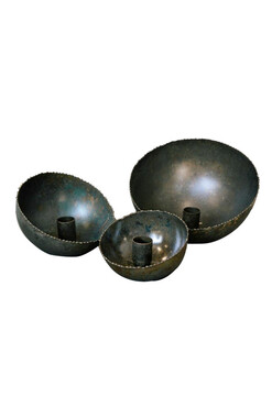 Rustic Green, świecznik metalowy 5A, wym.9.5x18cm