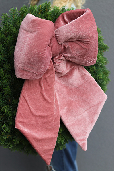 bożonarodzeniowy wieniec na drzwi, Papillon Pink Christmas, śr.60cm, limitowana edycja