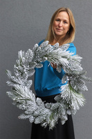 Mróz, zimowy wianek z ośnieżonych gałązek, śr.56cm