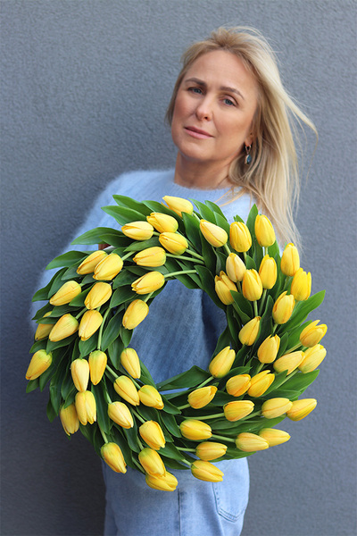 Witaj Wiosno Yellow, wianek z tulipanów