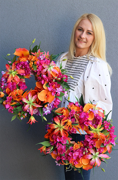 Lawa Glorioza, egzotyczny wianek dekoracyjny, śr.40cm