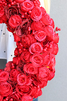 bardzo duży wianek, Czerwień Kwiatowa, śr.74cm