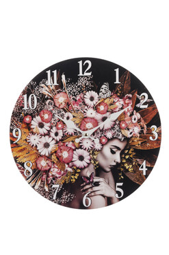 Madame Fleur B, stylowy zegar ścienny, śr.34cm