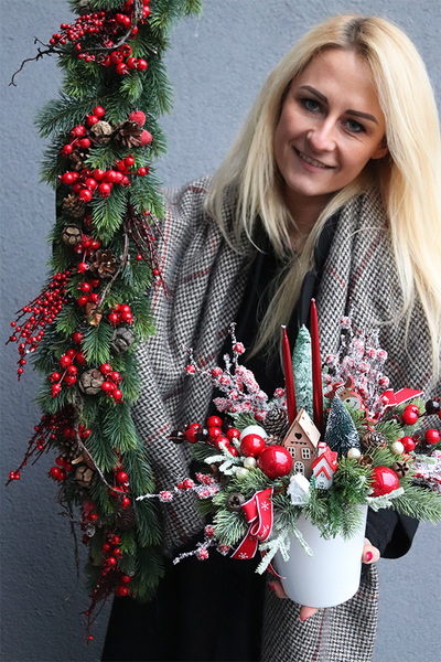 Czerwień Wigilijna, girlanda świąteczna