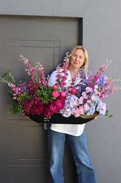 Bellrose Laos, kompozycja w ceramicznej łódce XXL, wym.73x105cm