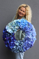 Blue Hydrangea, wysokiej jakości wianek z hortensjami