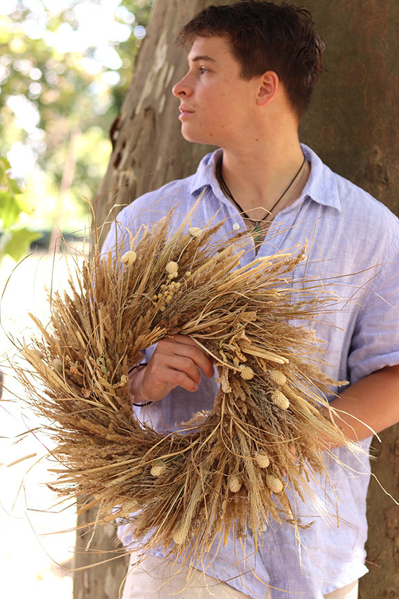 Netra, dekoracyjny wianek z suszem, rozp.53cm