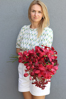 Bordowe Love, wysokiej jakości sztuczny bukiet do wazonu, dł.80cm