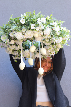 Green Canoe White 2, wianek wiszący na Wielkanoc, śr.58cm