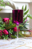 Fuschia Elegance szklany świecznik