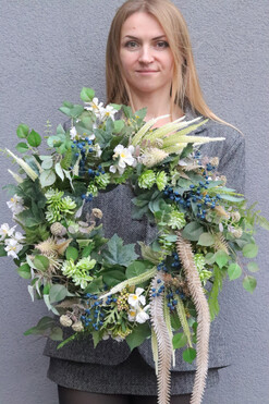 Leśne Lato, wianek dekoracyjny z jagodami, śr.49cm