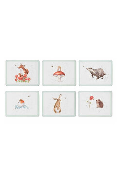 Wrendale, podkładki pod talerz korkowe, średnie, 6szt