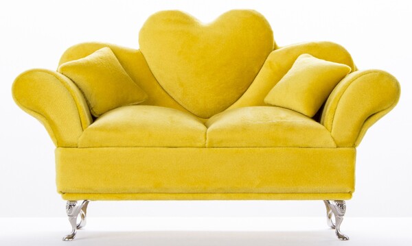 szkatułka / puzderko Florencja Serce Lemon, wym.15x25x10cm