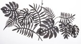 Jungle Glamour 3, metalowy decor ścienny, wym.41x93x2cm