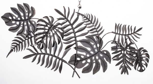 Jungle Glamour 3, metalowy decor ścienny, wym.41x93x2cm