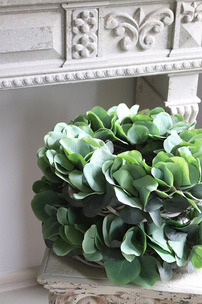 Eukaliptusowy Small, stylowy zielony wianek na drzwi, śr.36cm 