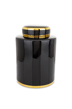 Chisa Black, amfora pojemnik z pokrywką B, wym.28x20cm