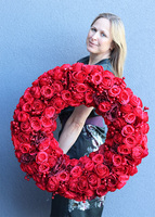 bardzo duży wianek, Czerwień Kwiatowa, śr.74cm