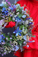 Łąka i Niebieskie Obłoki, kwiatowy wianek na drzwi