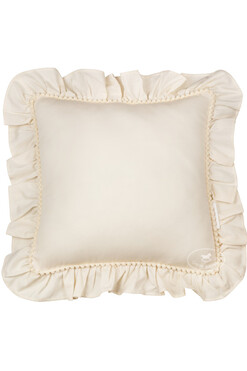 Margaret Bubbles, poduszka dekoracyjna z falbaną, wanilia, wym.45x45cm