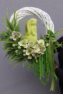 Bunny Green, wiosenny wianek z zajączkiem, rozp.54cm