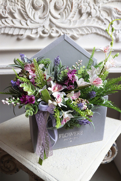 koperta / kompozycja flowerbox Ludmiła
