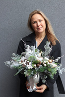 Retrenna, świąteczny stroik z ptaszkiem w pucharze