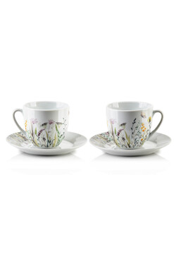 Motyl na Łące, zestaw prezentowy 6 filiżanek ze spodkiem, poj.250ml