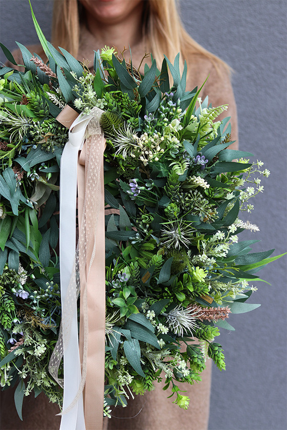 Boho Gretra Big 2, zielony wianek z eukaliptusem