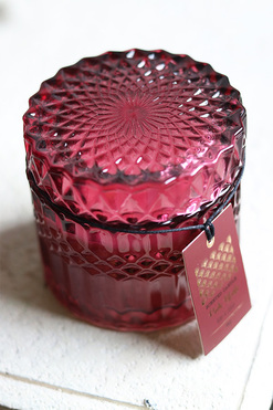 OD RĘKI Crystal, elegancka świeca w szkle na prezent, różowy, wym.8.5x.8.5cm