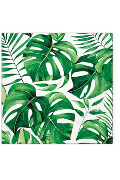 Monstera Leaves, serwetki papierowe z nadrukiem, kpl.20szt