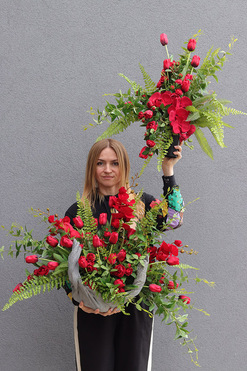 Volcan Carmina, komplet dekoracji nagrobnych, kompozycja + bukiet