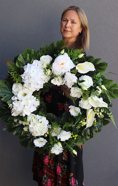 Reginna Biel, wieniec nagrobny, śr.72cm