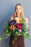 Jesień w Domu, bukiet nagrobny we wkładzie