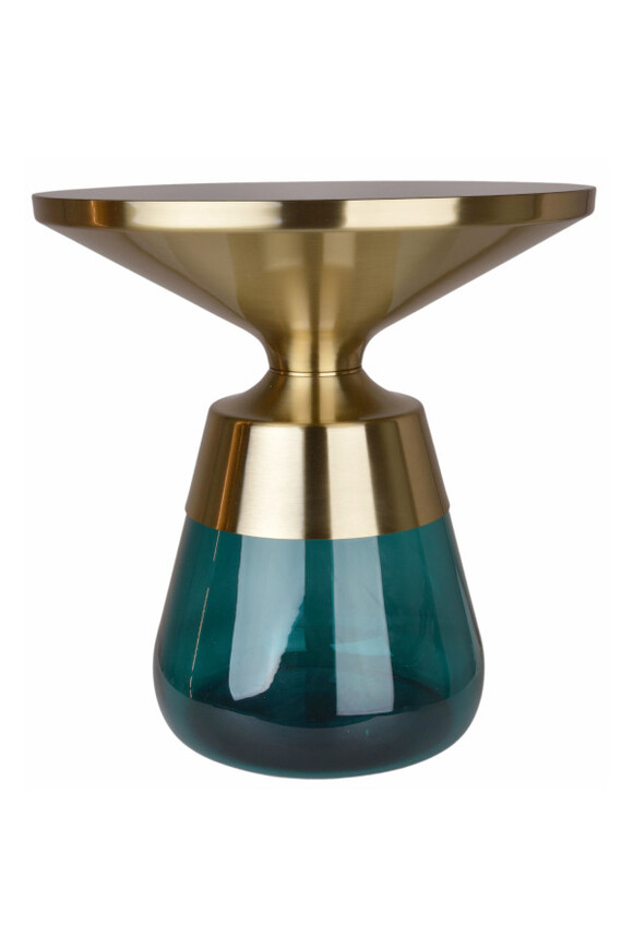 Entre, stolik kawowy ze szklaną podstawą, morski