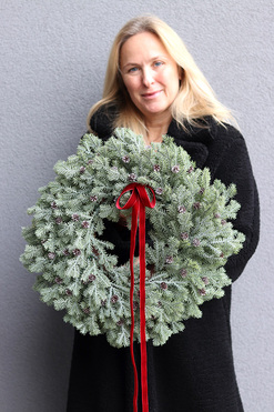 OD RĘKI Zieleń Zimowa, świąteczny wianek dekoracyjny, śr.43cm