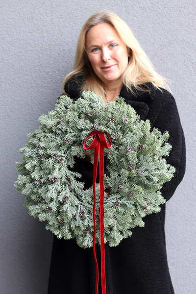 Zieleń Zimowa, świąteczny wianek dekoracyjny