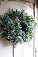 Boho Gretra, zielony wianek z eukaliptusem, śr.45cm