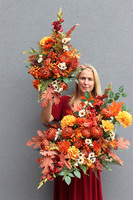 Clemente Orange, komplet dekoracji nagrobnych, kompozycja w misie + bukiet