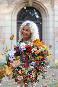 Katarins, asymetryczny wianek jesienny, rozp.46cm  