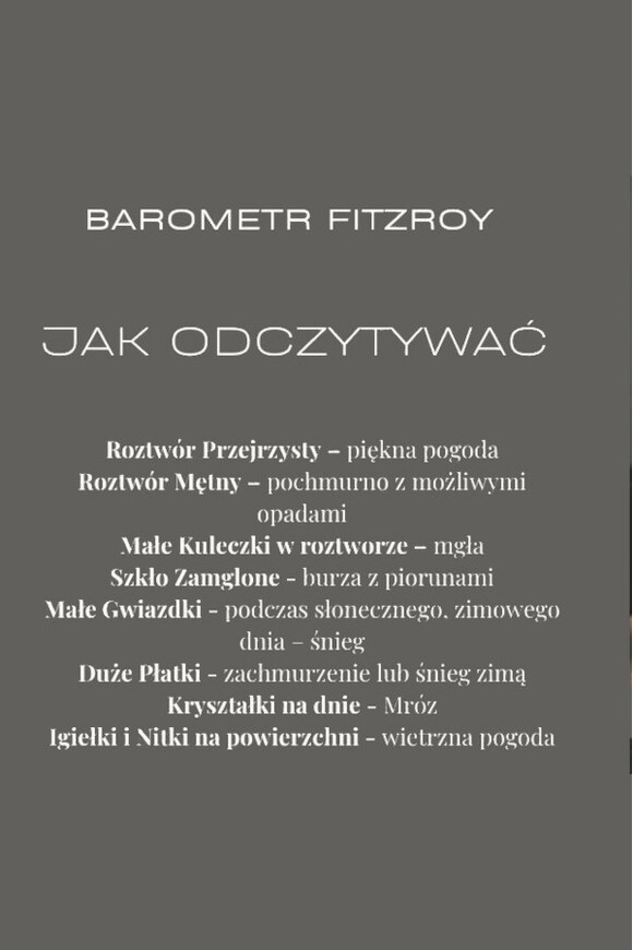 Storm Glass, barometr burzowy