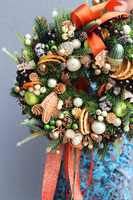 Pomarańczowa Kraina, komplet dekoracji świątecznych, girlanda + wianek