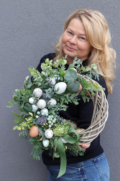 Zielono Nam, wielkanocny wianek na drzwi, śr.32cm