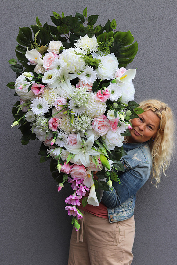 bardzo duża wiązanka nagrobna, Pink Resolia