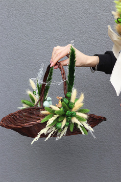 Folklore 2, dwustronnie dekorowany koszyczek wielkanocny, wys.26cm