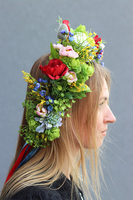 barwny wianek na głowę Dożynki, rozmiar uniwersalny