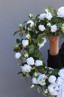 Komunia Święta, wianek z białymi kwiatami, śr.42cm