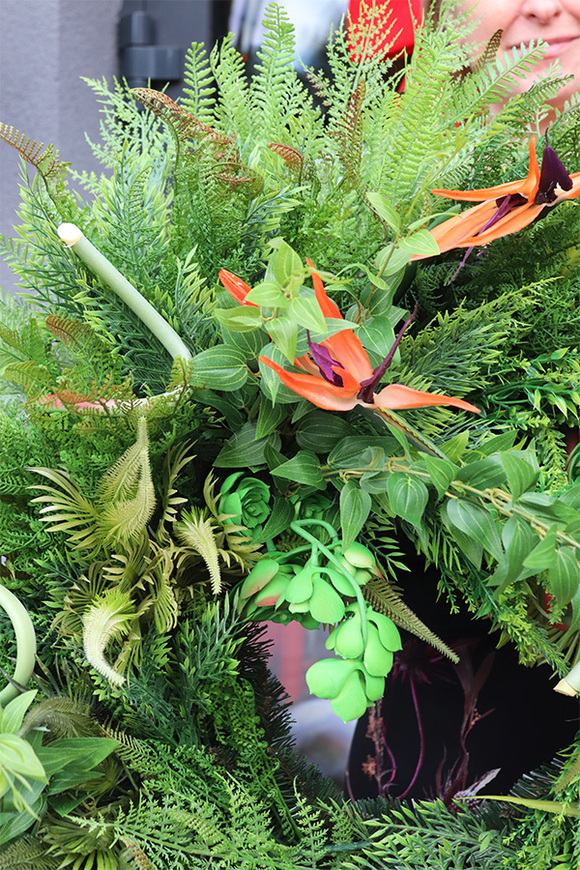 Strelicja Królewska Jungle, zielony wianek dekoracyjny	