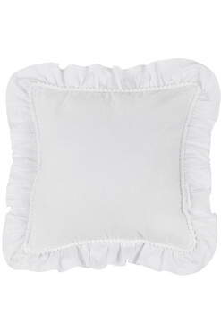 Margaret Bubbles, poduszka dekoracyjna z falbaną, biała, wym.45x45cm